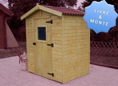 Cabanon de jardin en planches de bois livré et monté